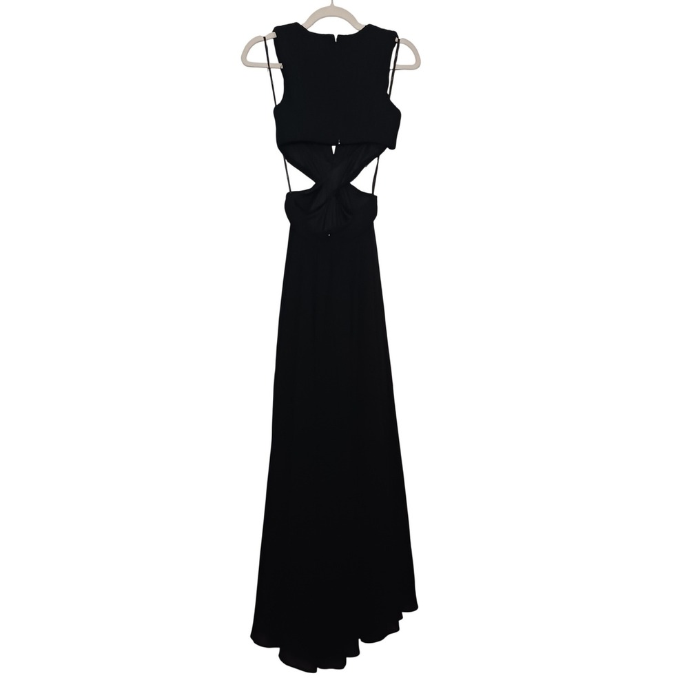 NWT‎ Lulus Vivid Imagination Black Cutout Maxi Dress XS Pleated V-Neck Formal - Picture 7 of 12
